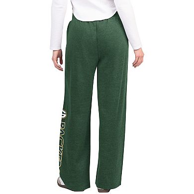 Women's G-III 4Her by Carl Banks Green Green Bay Packers Field Wide Leg Sweatpants