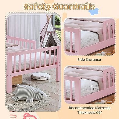 Merax Twin Size Bed with Headboard Storage Rack, Two Under-Bed Drawers