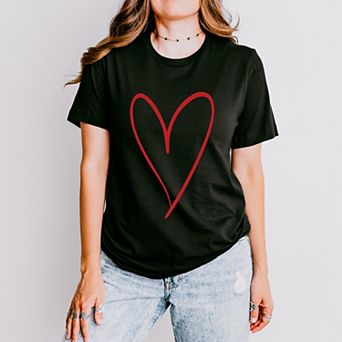 Simply Sage Market Hand Drawn Heart Short Sleeve Tee