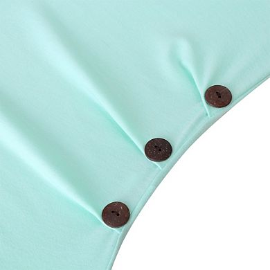 Women's Maternity Short Sleeve T-Shirts Side Button and Ruched Pregnancy Tunic Tops