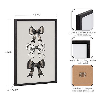 Gallery Coquette Preppy Retro Girly Black Bows Print by The Creative Bunch Studio