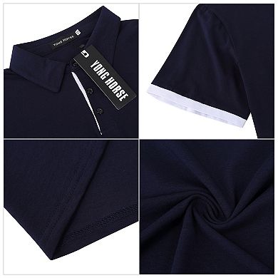 Mens Collared Shirts Short Sleeve, Golf Shirt Performance Fashion Plain Henley Tshirts