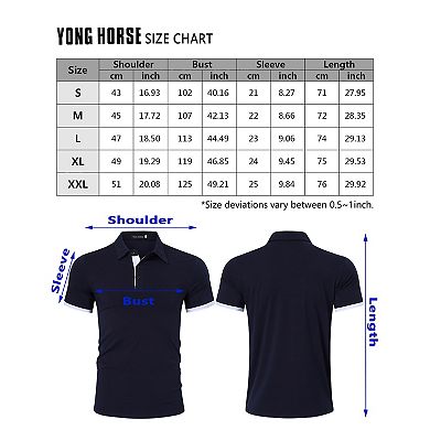 Mens Collared Shirts Short Sleeve, Golf Shirt Performance Fashion Plain Henley Tshirts