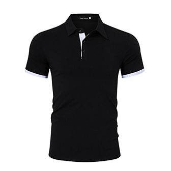 Mens Collared Shirts Short Sleeve, Golf Shirt Performance Fashion Plain Henley Tshirts