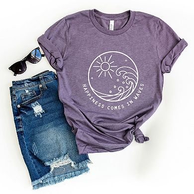 Simply Sage Market Happiness Comes In Waves Circle Short Sleeve Tee