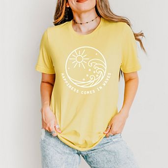 Simply Sage Market Happiness Comes In Waves Circle Short Sleeve Tee
