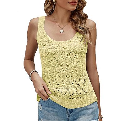 Womens Sleeveless Tank Tops Knit Sweater Blouse Casual Tops