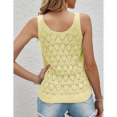 Womens Sleeveless Tank Tops Knit Sweater Blouse Casual Tops