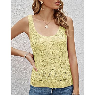 Womens Sleeveless Tank Tops Knit Sweater Blouse Casual Tops