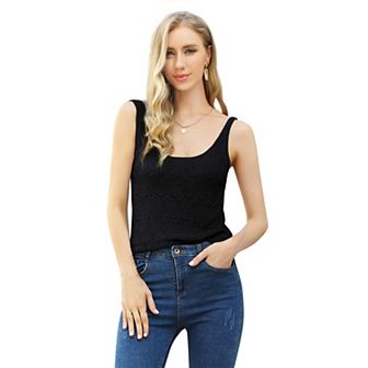 Womens Sleeveless Tank Tops Knit Sweater Blouse Casual Tops