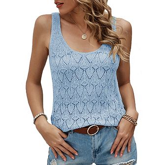 Womens Sleeveless Tank Tops Knit Sweater Blouse Casual Tops