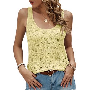 Womens Sleeveless Tank Tops Knit Sweater Blouse Casual Tops