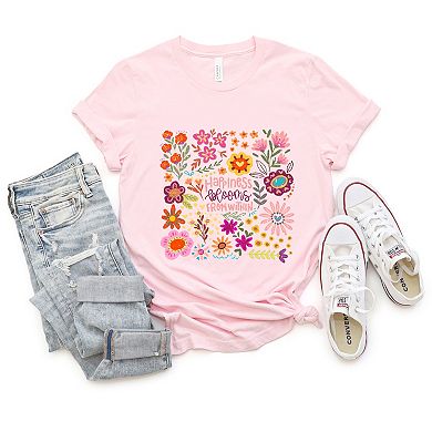 Simply Sage Market Happiness Blooms From Within Short Sleeve Tee