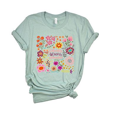 Simply Sage Market Happiness Blooms From Within Short Sleeve Tee