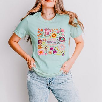 Simply Sage Market Happiness Blooms From Within Short Sleeve Tee