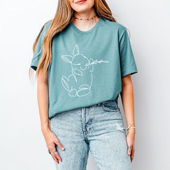 Simply Sage Market Hand Drawn Bunny Short Sleeve Tee