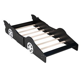 Merax Race Car-Shaped Platform Bed with Wheels