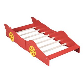 Merax Race Car-Shaped Platform Bed with Wheels