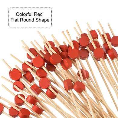 Cocktail Toothpicks, 100 Pcs 4.72" Round Long Fruit Stick Decorative Cocktail Skewers Picks