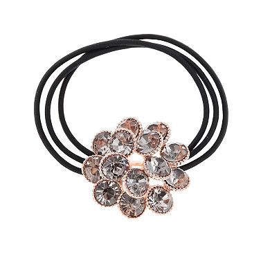 Flower Rhinestone Hair Elastic Band for Home 1 Pc