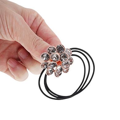 Flower Rhinestone Hair Elastic Band for Home 1 Pc