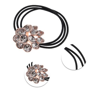 Flower Rhinestone Hair Elastic Band for Home 1 Pc
