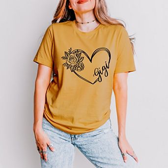 Simply Sage Market Gigi Heart Outline Short Sleeve Tee