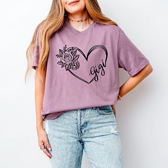 Simply Sage Market Gigi Heart Outline Short Sleeve Tee