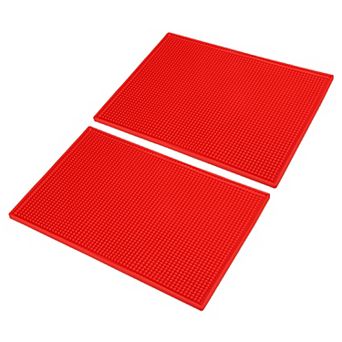 16" x 12" x 0.4" Bar Mats, 2 Pack Non-Slip Bar Service Cup Mat Countertop Spill Mat