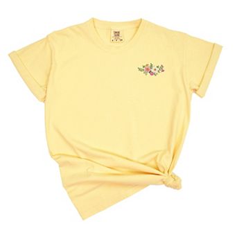 Simply Sage Market Embroidered Flower Cluster Garment Dyed Tee