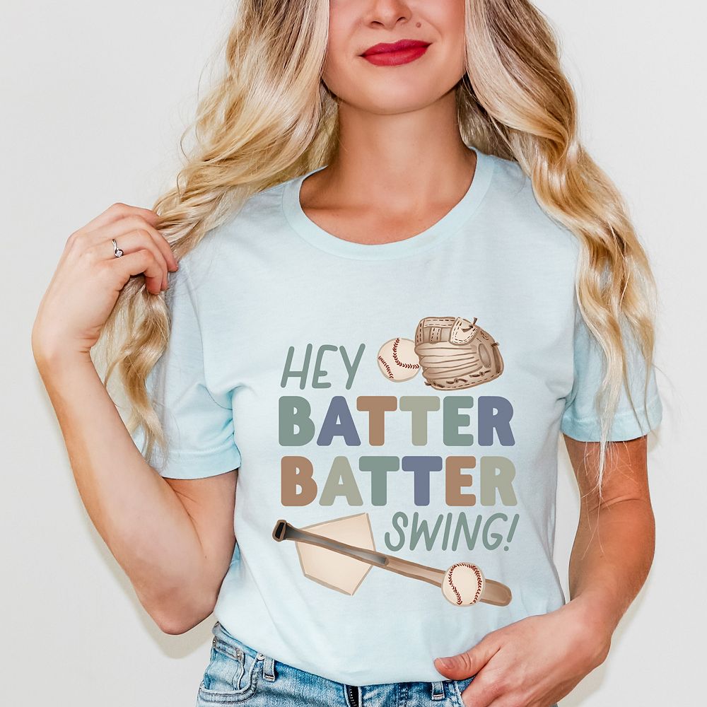 Simply Sage Market Hey Batter Batter Swing Watercolor Short Sleeve Tee