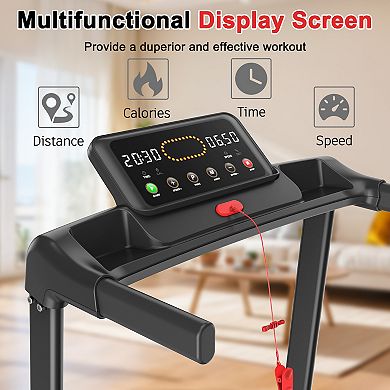 Merax Walking Mat Treadmills Portable for Home & Office LED Display