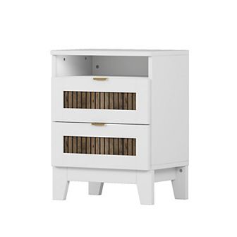 Merax 2-Drawer Farmhouse Wooden Nightstand