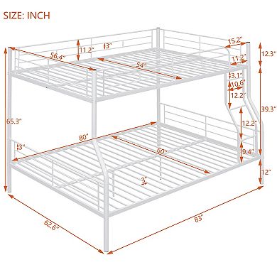 Merax Full XL Over Queen Metal Bunk Bed
