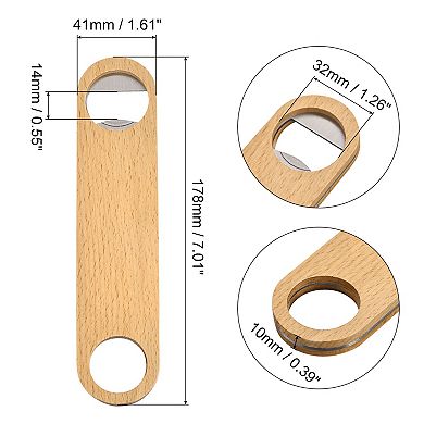 Bottle Opener, 2 Pcs Stainless Steel Beer Bottle Opener with Wooden Handle