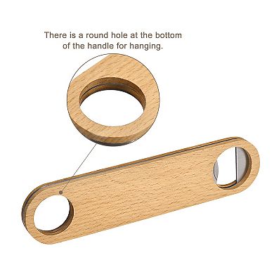 Bottle Opener, 2 Pcs Stainless Steel Beer Bottle Opener with Wooden Handle