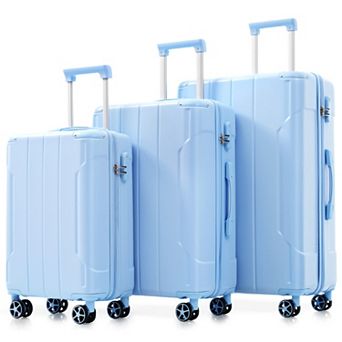 Merax Luggage Sets 3 pc Hard shell ABS Lightweight Durable Suitcases with Double Spinner Wheels