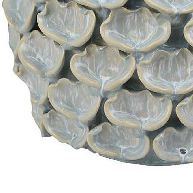 Aster Accent Planter with Raised Petal Patterns, Ceramic