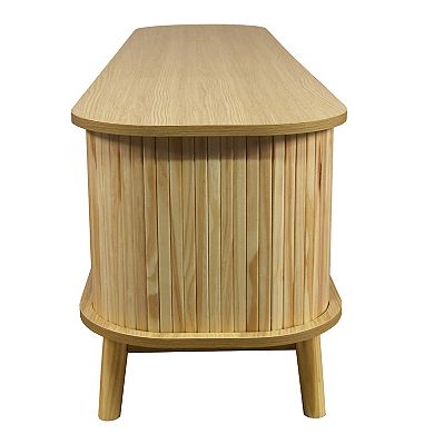 Merax Rattan TV Stand，Modern Farmhouse Media Console