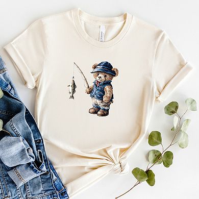 Teddy Bear Fisherman - Womens Short Sleeve Tee