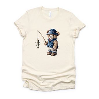 Teddy Bear Fisherman - Womens Short Sleeve Tee