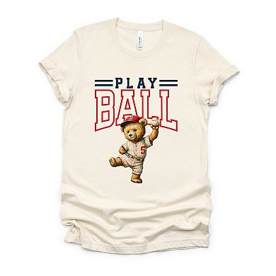 Simply Sage Market Play Ball Baseball Bear Short Sleeve Tee