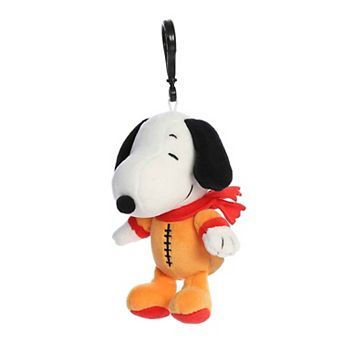Aurora Mini Orange Peanuts 5" Astronaut Snoopy Clip-On Adorable Stuffed Animal