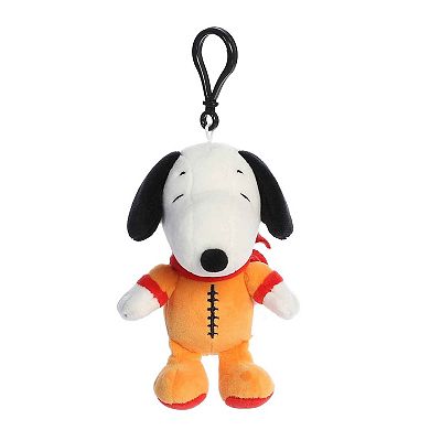 Aurora Mini Orange Peanuts 5" Astronaut Snoopy Clip-On Adorable Stuffed Animal
