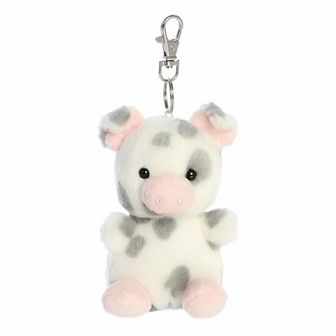 Aurora Mini Gray Adorable Clip-On 4" Piggles Spotted Piglet Palm Pals