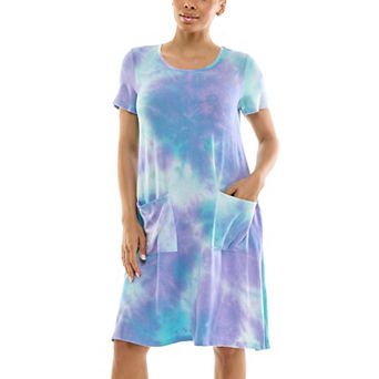 Women's Nina Leonard Short Sleeve Trapeze Dress with Pockets