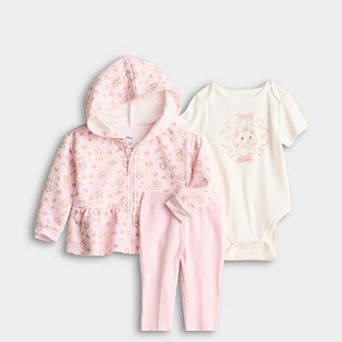 Baby Girl Disney's Jumping Beans® 3 pc Quilted Peplum Hoodie, Bodysuit & Leggings Set