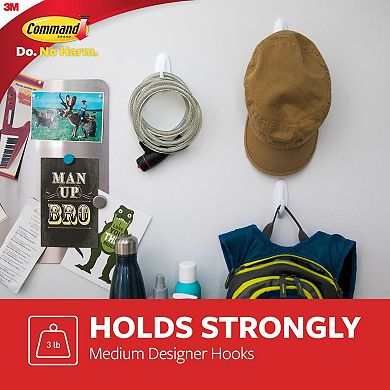 Command Medium Designer Hooks 2-pk. Holds 3 lbs.