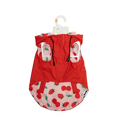 Woof Strawberry Pet Rain Coat