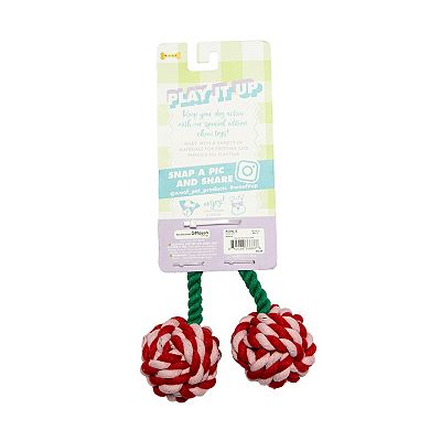 Woof Cherries Cherry Dual Rope Balls Dog Toy
